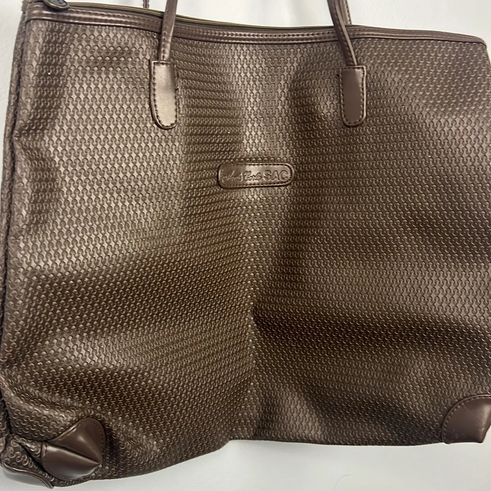 Monte Carlo SAC vintage woven brown shoulder tote